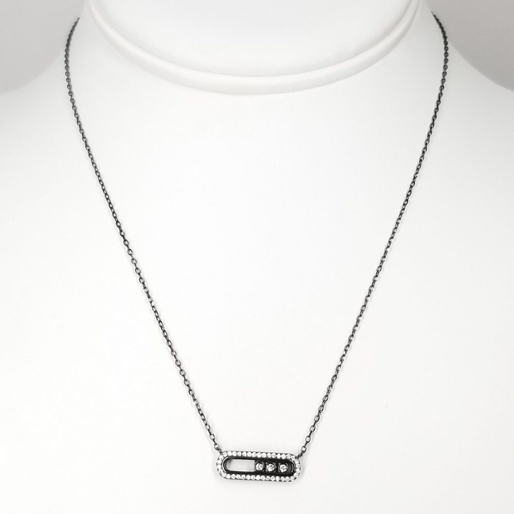 NEW Sterling Silver Pave CZ Choker Necklace NWT - Picture 2 of 11